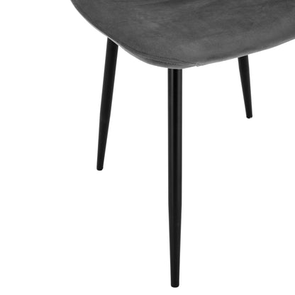 Dining Chair Leonardo Velvet Grey With Metallic Legs Hm00100.01 45x53x85 Cm.