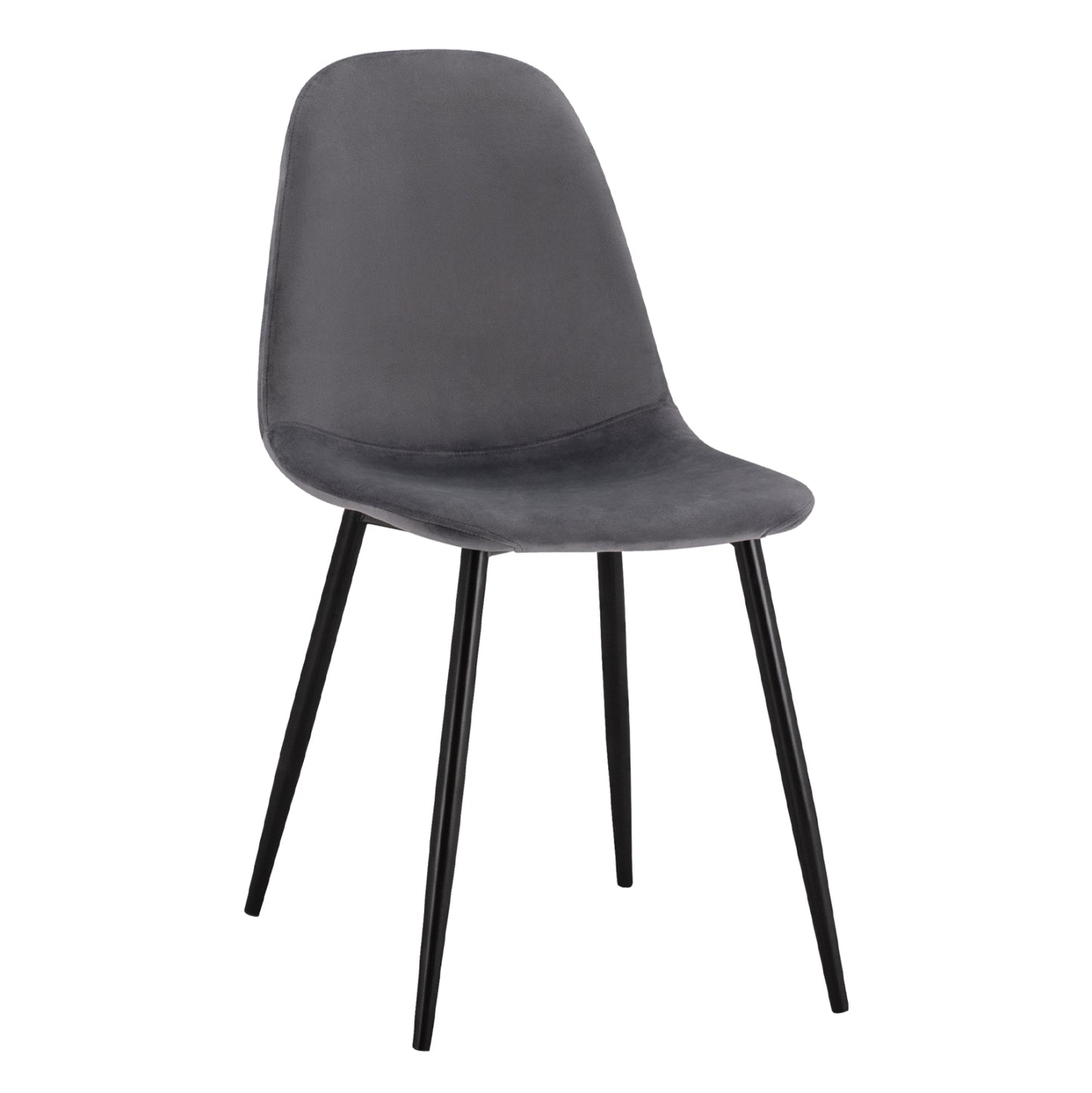 Dining Chair Leonardo Velvet Grey With Metallic Legs Hm00100.01 45x53x85 Cm.