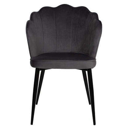 Chair Avie Hm8737.01 Metallic Frame And Grey Velvet 48x48x85hcm.