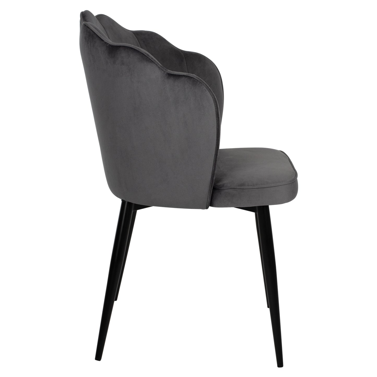 Chair Avie Hm8737.01 Metallic Frame And Grey Velvet 48x48x85hcm.