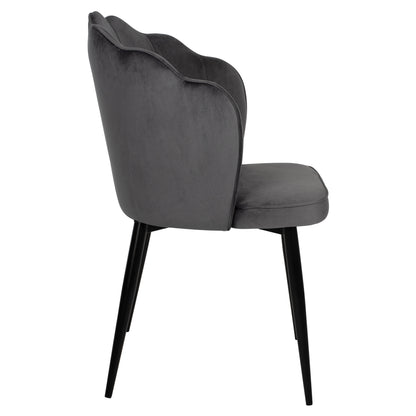 Chair Avie Hm8737.01 Metallic Frame And Grey Velvet 48x48x85hcm.