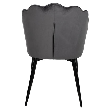 Chair Avie Hm8737.01 Metallic Frame And Grey Velvet 48x48x85hcm.