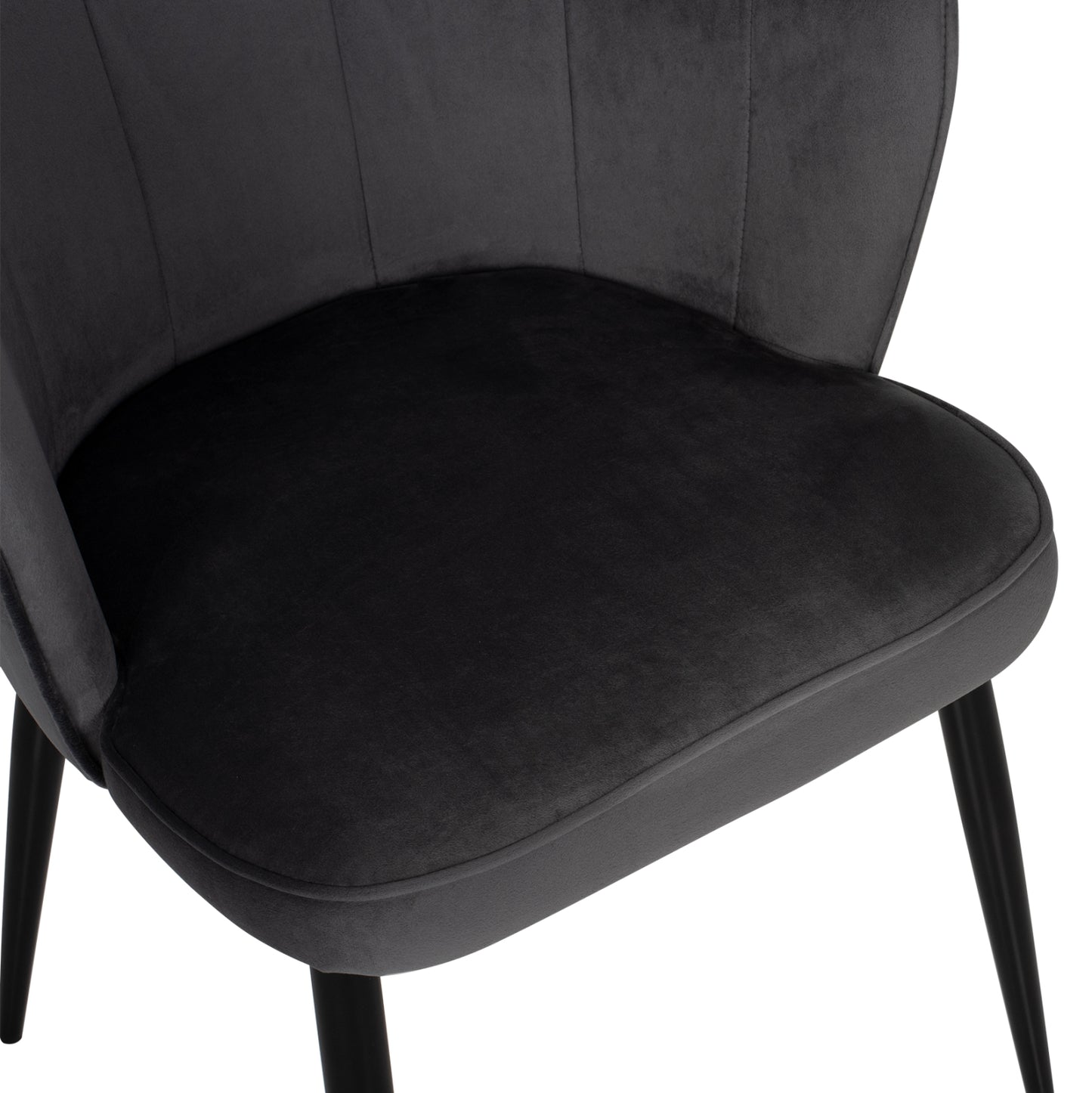 Chair Avie Hm8737.01 Metallic Frame And Grey Velvet 48x48x85hcm.