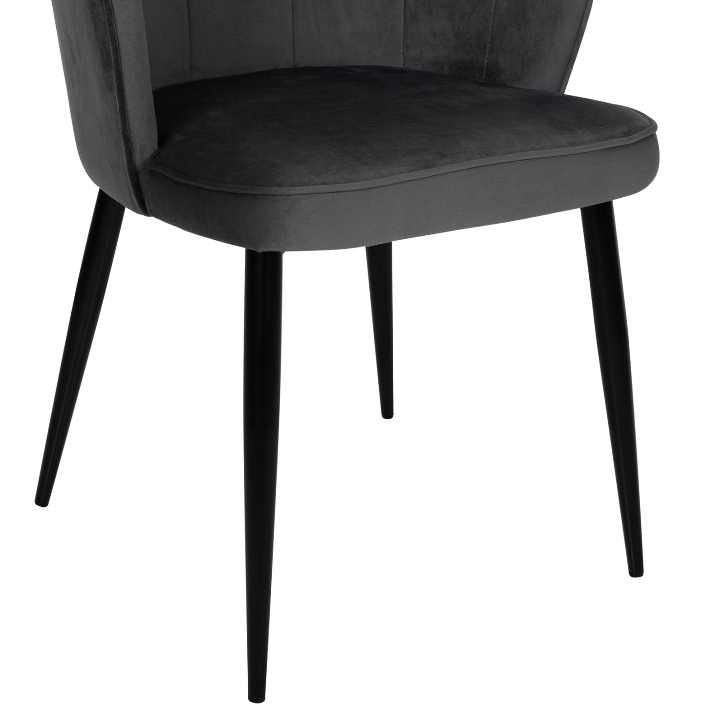 Chair Avie Hm8737.01 Metallic Frame And Grey Velvet 48x48x85hcm.
