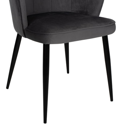Chair Avie Hm8737.01 Metallic Frame And Grey Velvet 48x48x85hcm.