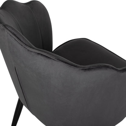 Chair Avie Hm8737.01 Metallic Frame And Grey Velvet 48x48x85hcm.