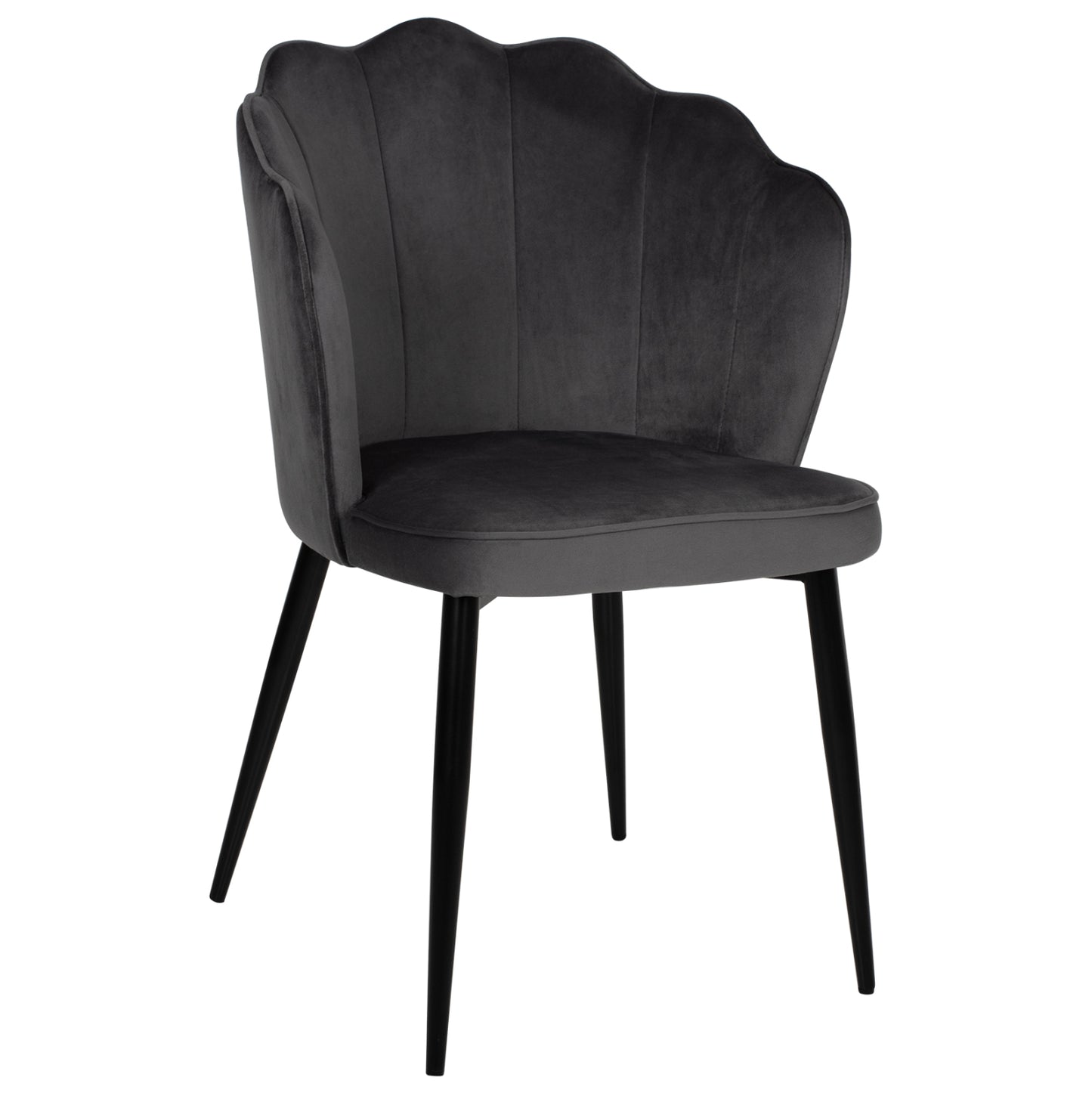 Chair Avie Hm8737.01 Metallic Frame And Grey Velvet 48x48x85hcm.