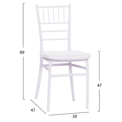 Catering Chair Tiffany With Cushion Hm21104 White Polypropylene 39x47x89hcm.