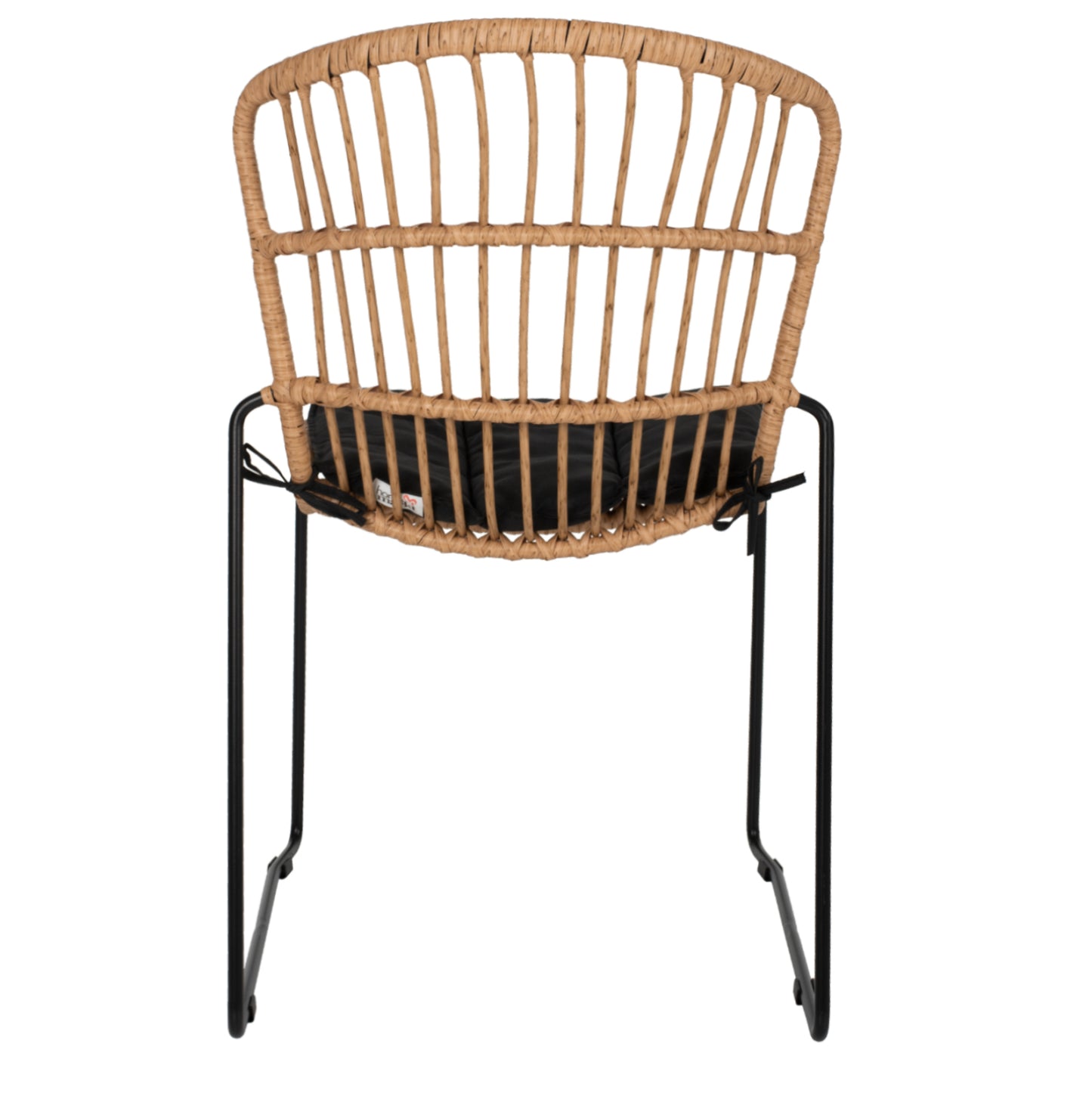 Chair Professional Metal Black Cushion Black Rattan Natural 51.5x58x86hcm.hm5866.01