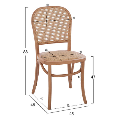 Chair Sloan Professional Beech Wood Perforated Backrest Hm8915.21 Natural 45x48x88hcm.