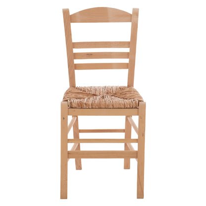 Traditional Chair With Straw Unpainted Hm10369.02