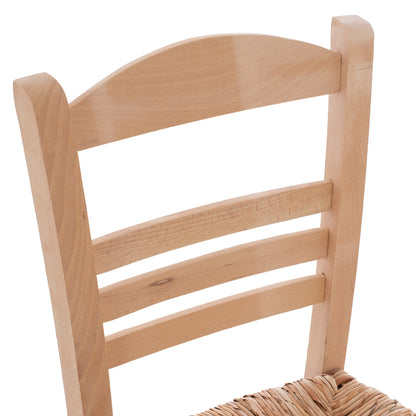 Traditional Chair With Straw Unpainted Hm10369.02