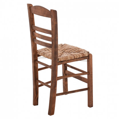 Traditional Chair With Straw Walnut Hm10369.01