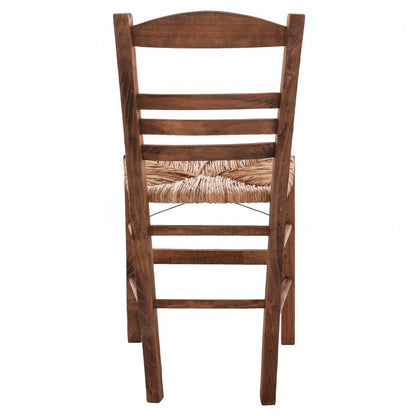 Traditional Chair With Straw Walnut Hm10369.01