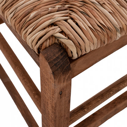 Traditional Chair With Straw Walnut Hm10369.01