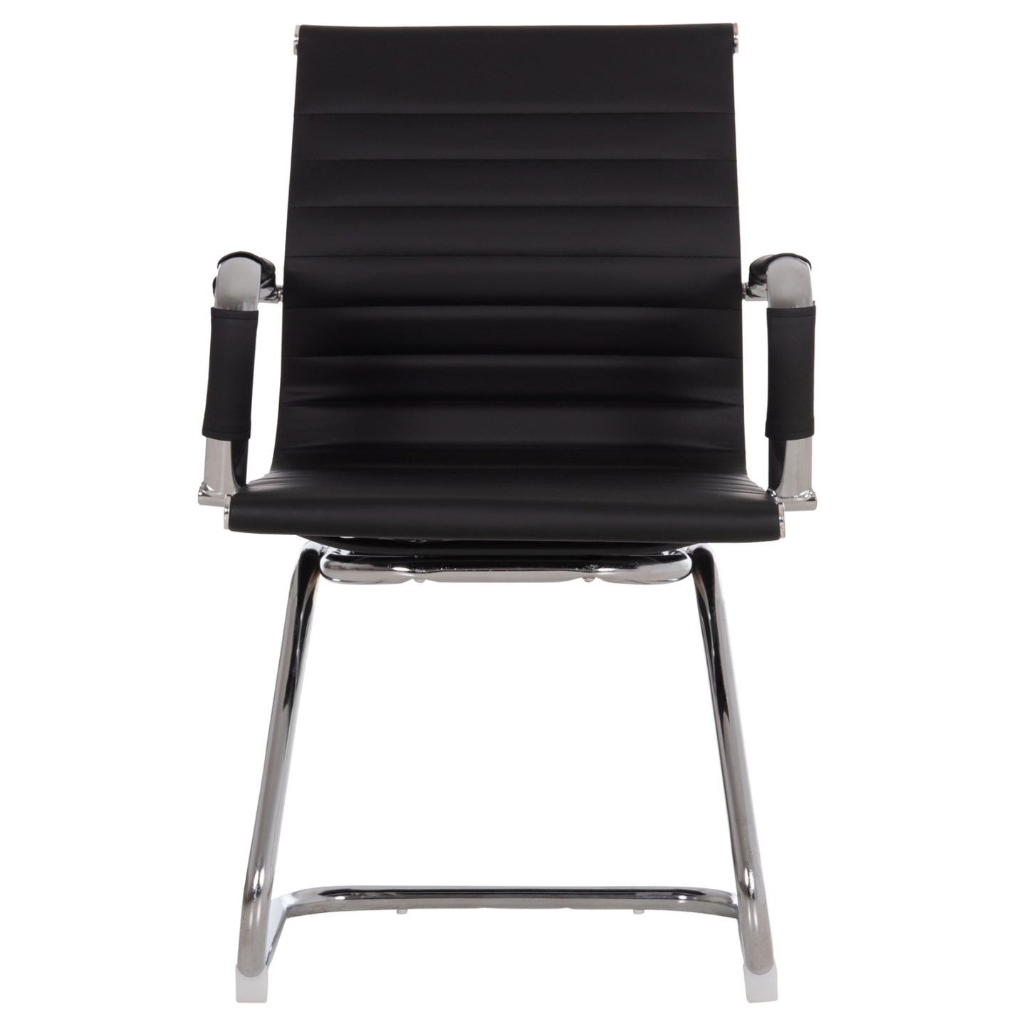 Conference Chair Boss Hm1023.31 With Arms-black Pu-chromed Metal Legs 54x55x88hcm.