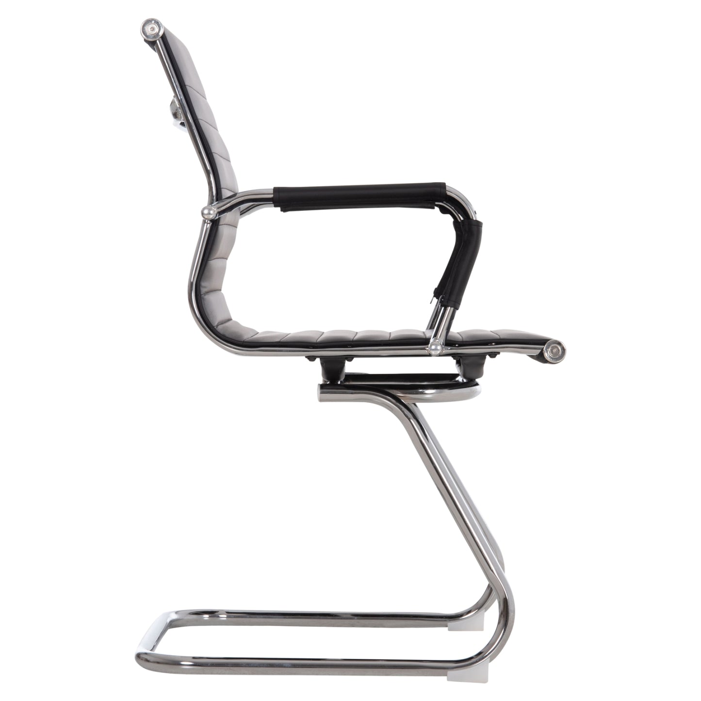 Conference Chair Boss Hm1023.31 With Arms-black Pu-chromed Metal Legs 54x55x88hcm.