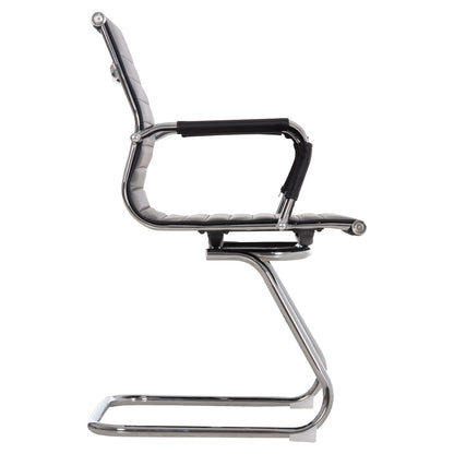 Conference Chair Boss Hm1023.31 With Arms-black Pu-chromed Metal Legs 54x55x88hcm.