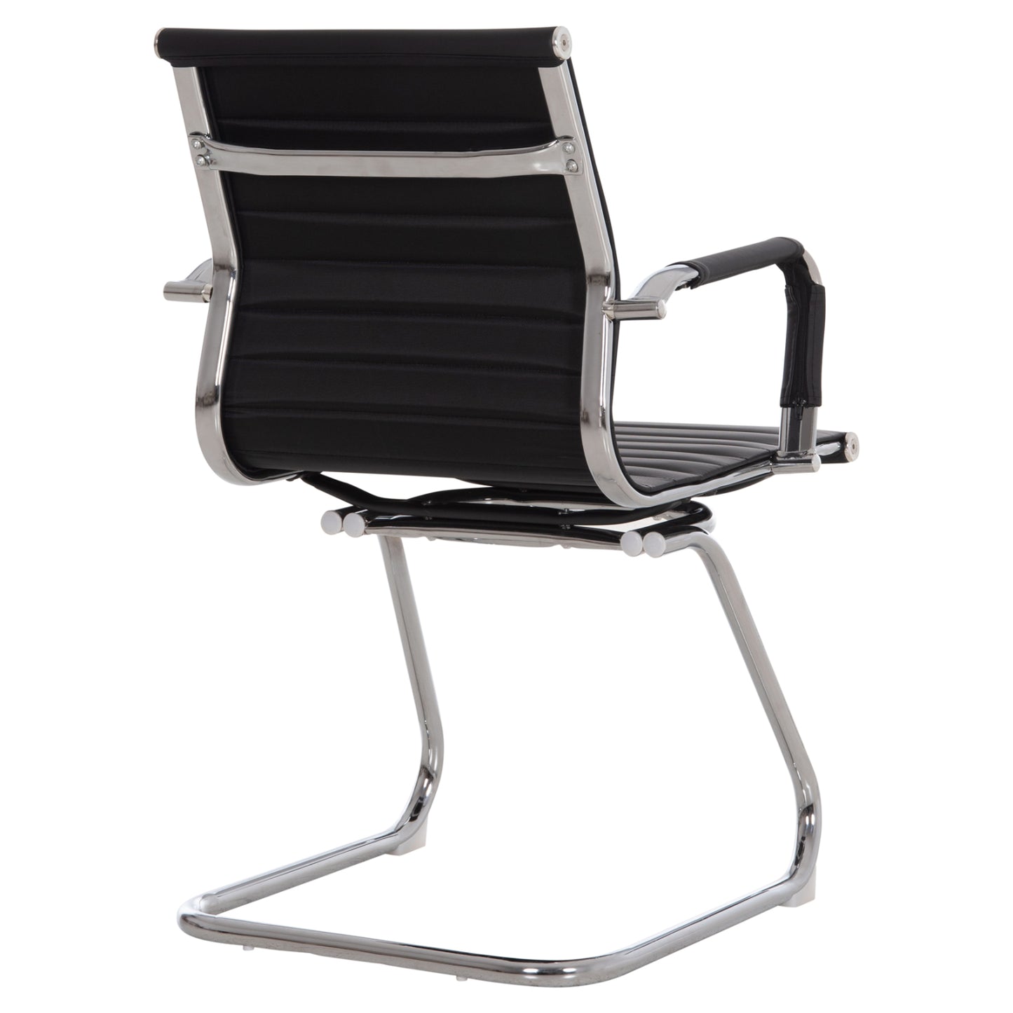 Conference Chair Boss Hm1023.31 With Arms-black Pu-chromed Metal Legs 54x55x88hcm.