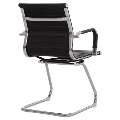 Conference Chair Boss Hm1023.31 With Arms-black Pu-chromed Metal Legs 54x55x88hcm.