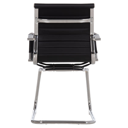 Conference Chair Boss Hm1023.31 With Arms-black Pu-chromed Metal Legs 54x55x88hcm.
