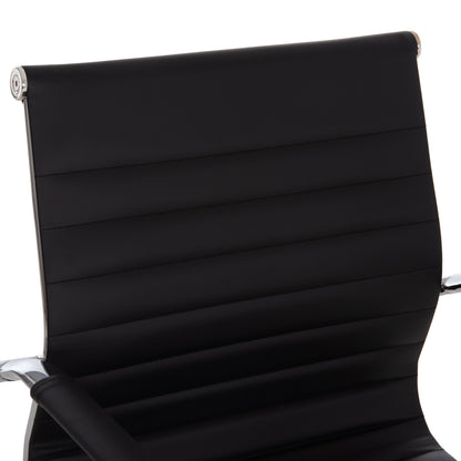 Conference Chair Boss Hm1023.31 With Arms-black Pu-chromed Metal Legs 54x55x88hcm.