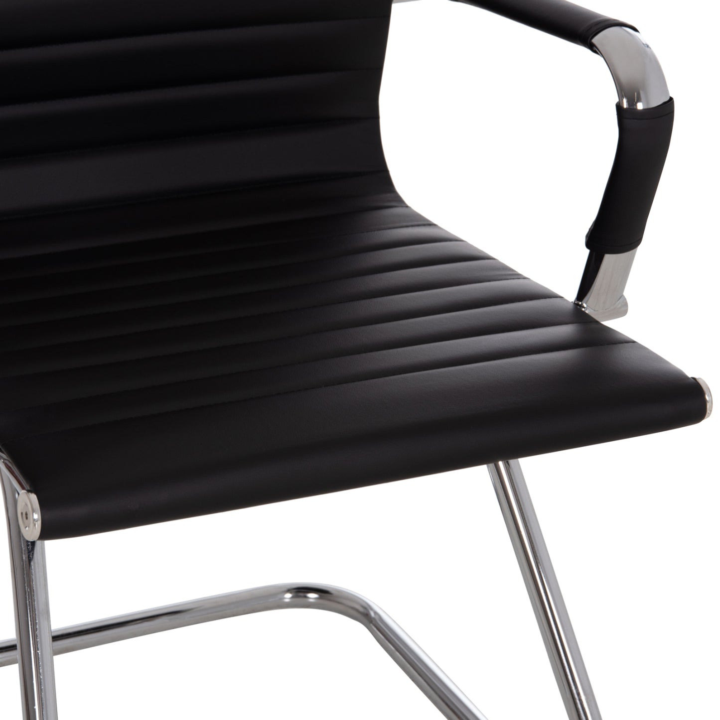 Conference Chair Boss Hm1023.31 With Arms-black Pu-chromed Metal Legs 54x55x88hcm.
