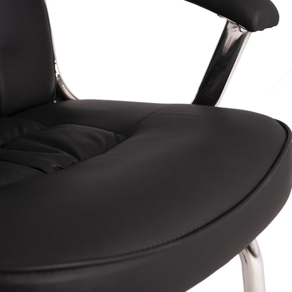 Conference Chair Hm1114 Black Pu With Chromed Base 61.5x62x98 Cm.