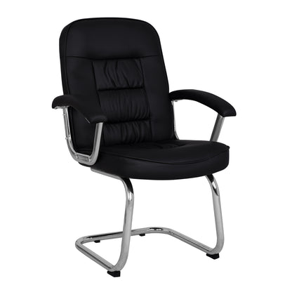 Conference Chair Hm1114 Black Pu With Chromed Base 61.5x62x98 Cm.