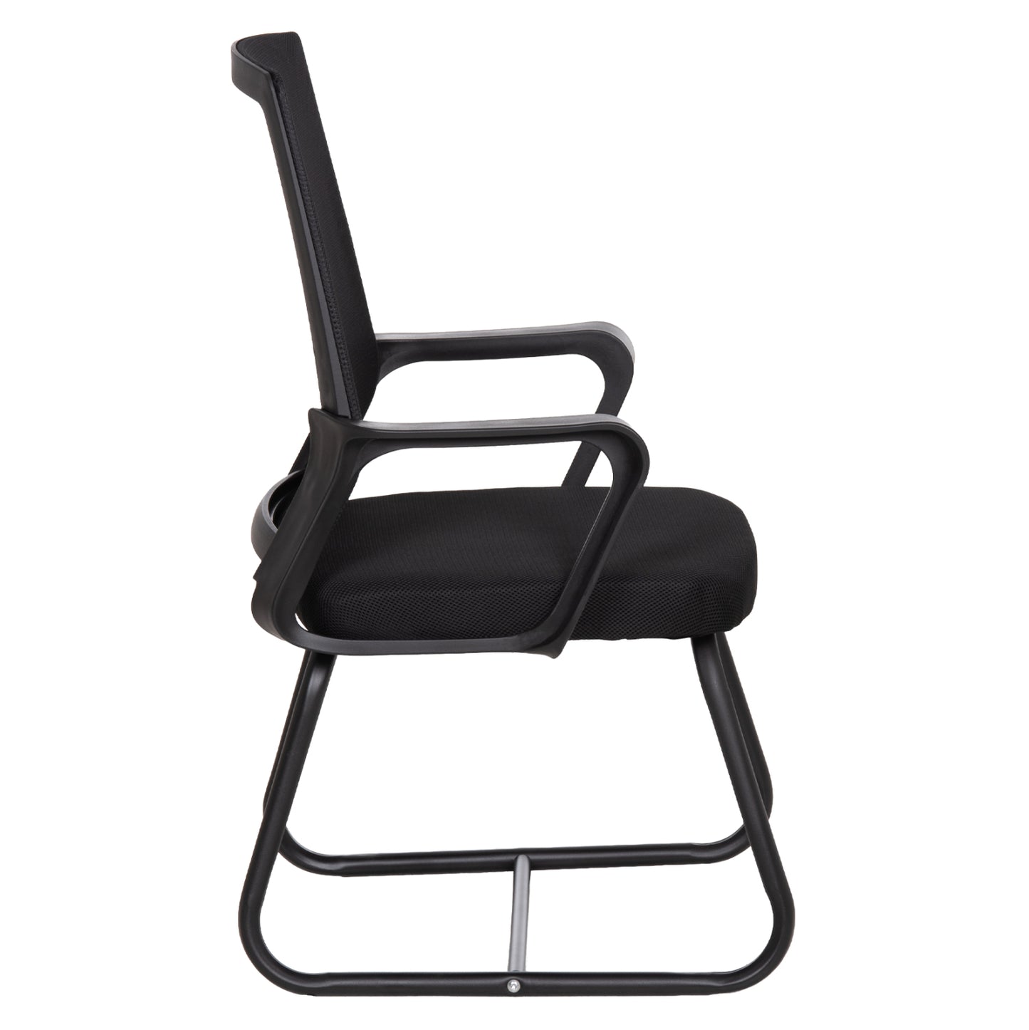 Visitor's Chair Caster Hm1228.01 Metal-pp-mesh Fabric-- Black 46x52x94hcm.