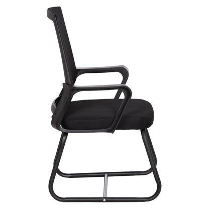 Visitor's Chair Caster Hm1228.01 Metal-pp-mesh Fabric-- Black 46x52x94hcm.