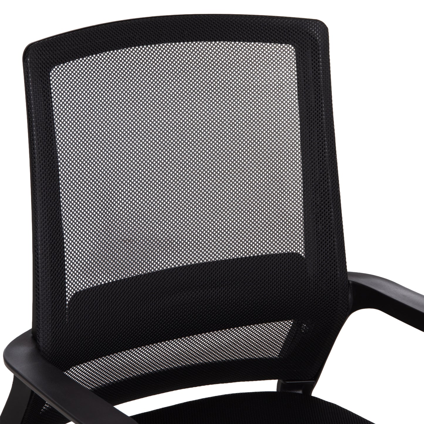 Visitor's Chair Caster Hm1228.01 Metal-pp-mesh Fabric-- Black 46x52x94hcm.