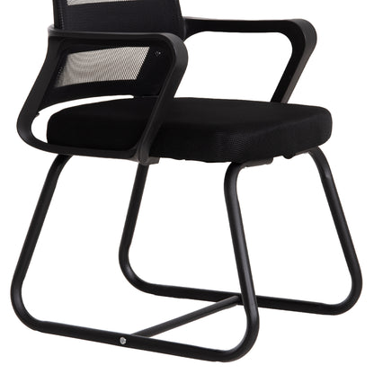 Visitor's Chair Caster Hm1228.01 Metal-pp-mesh Fabric-- Black 46x52x94hcm.