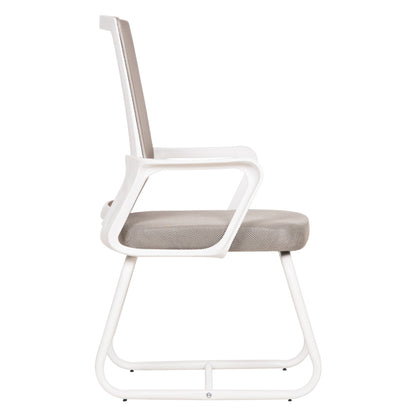 Visitor's Chair Caster Hm1228.02 White Metal/pp--light Grey Mesh 58x56x93hcm.