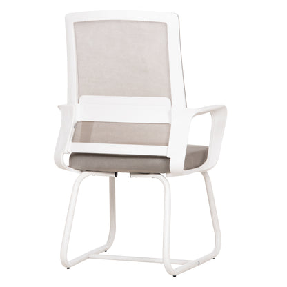 Visitor's Chair Caster Hm1228.02 White Metal/pp--light Grey Mesh 58x56x93hcm.