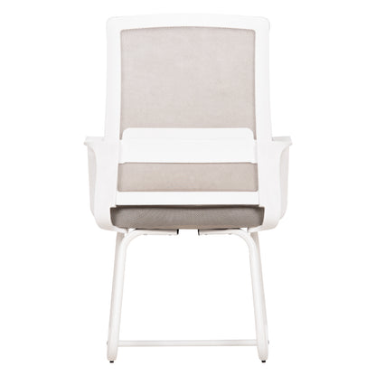 Visitor's Chair Caster Hm1228.02 White Metal/pp--light Grey Mesh 58x56x93hcm.