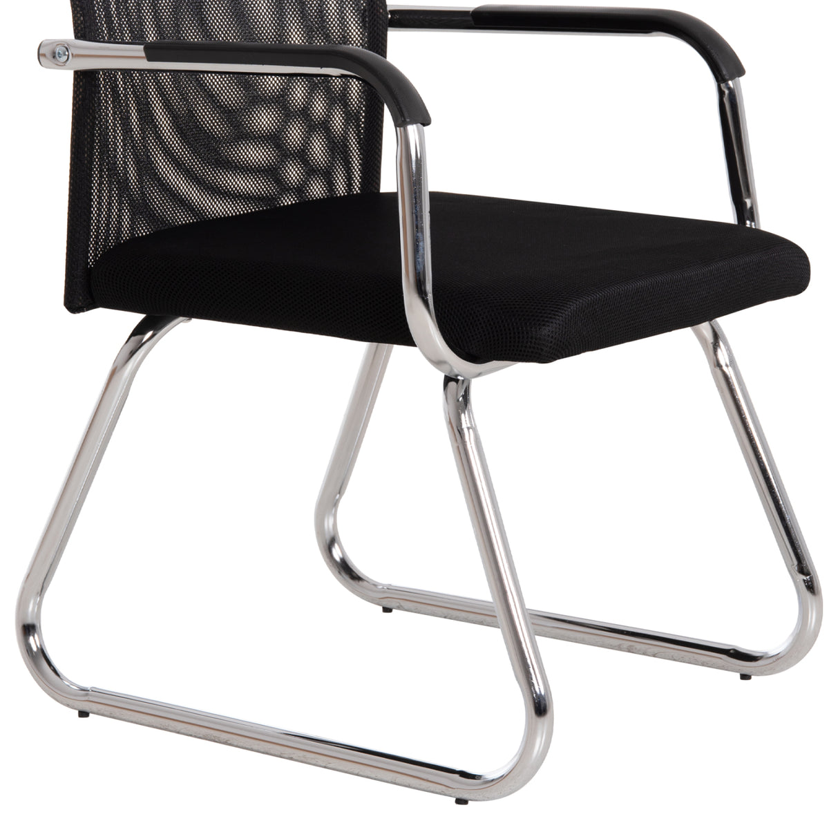 Visitor's Chair Sted Hm1232.01 Black Mesh--chromed Legs/arms 55x59x89hcm