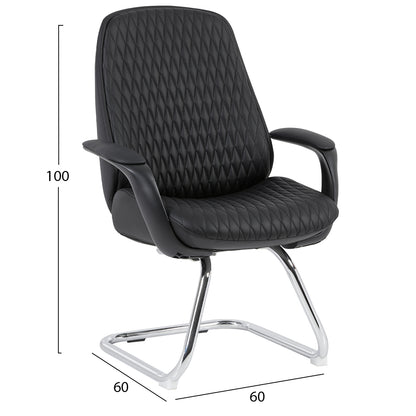 Visitor's Chair Velum-s Hm1235.01 Black Pu--chromed Base 71x60x100hcm.