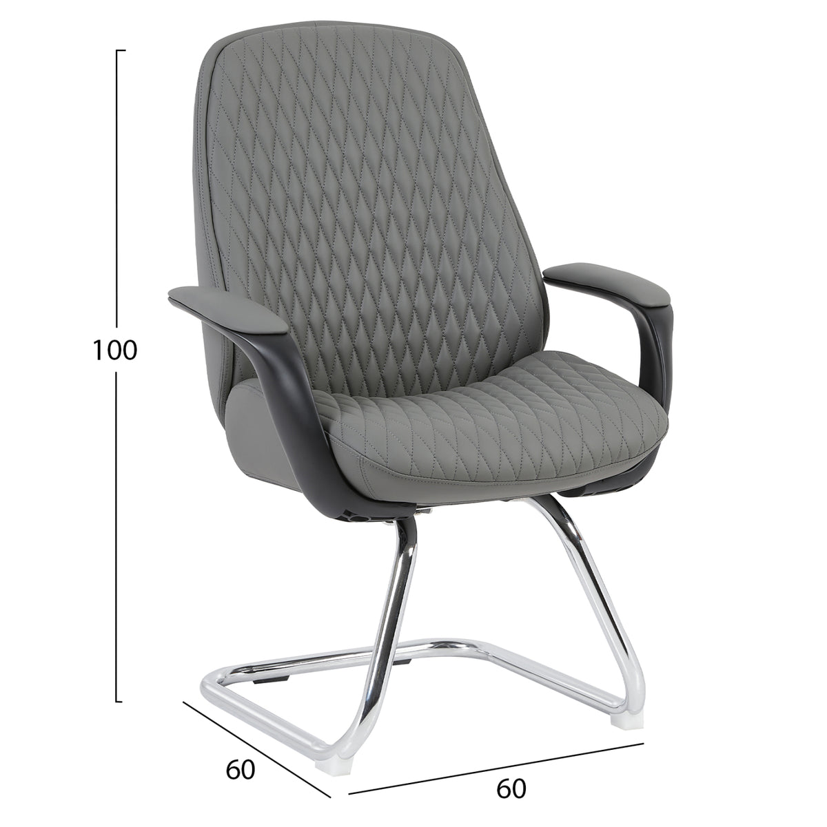 Visitor's Chair Velum-s Hm1235.10 Grey Pu--chromed Base 71x60x100hcm.
