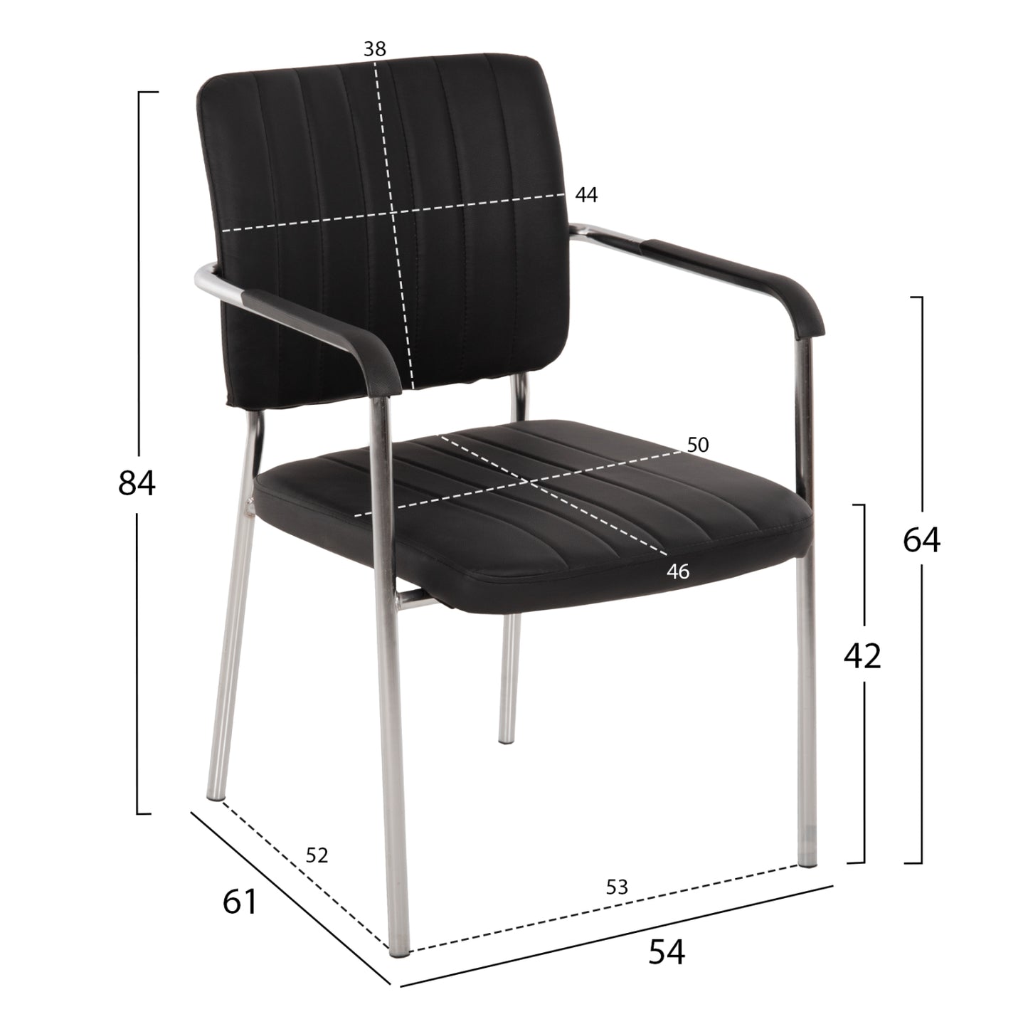 Conference Chair With Arms Hm1070.01 Black 56,5x59x85 Cm