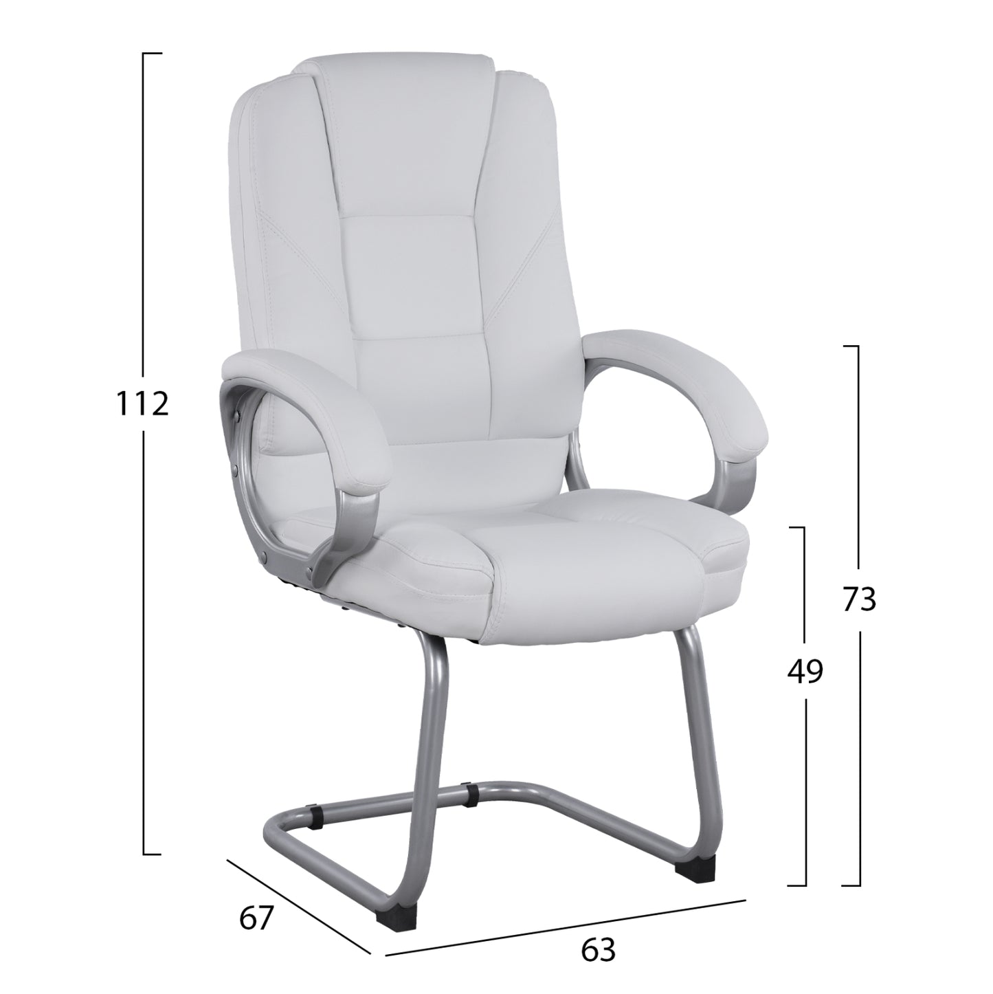 Visitor's Chair With White Pu Sora Hm1144.02 63x67x112 Cm