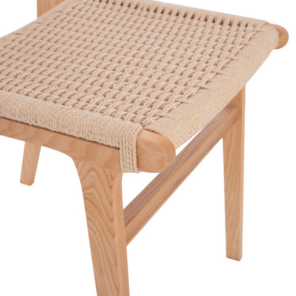 Chair Hm9330.01 Ignacio Rubberwood Knitted Natural Rope 50x60x87h