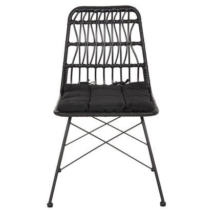 Chair Outdoor Allegra Hm5453.12 Metal-cushion-wicker In Black 52x52x83.5hcm.