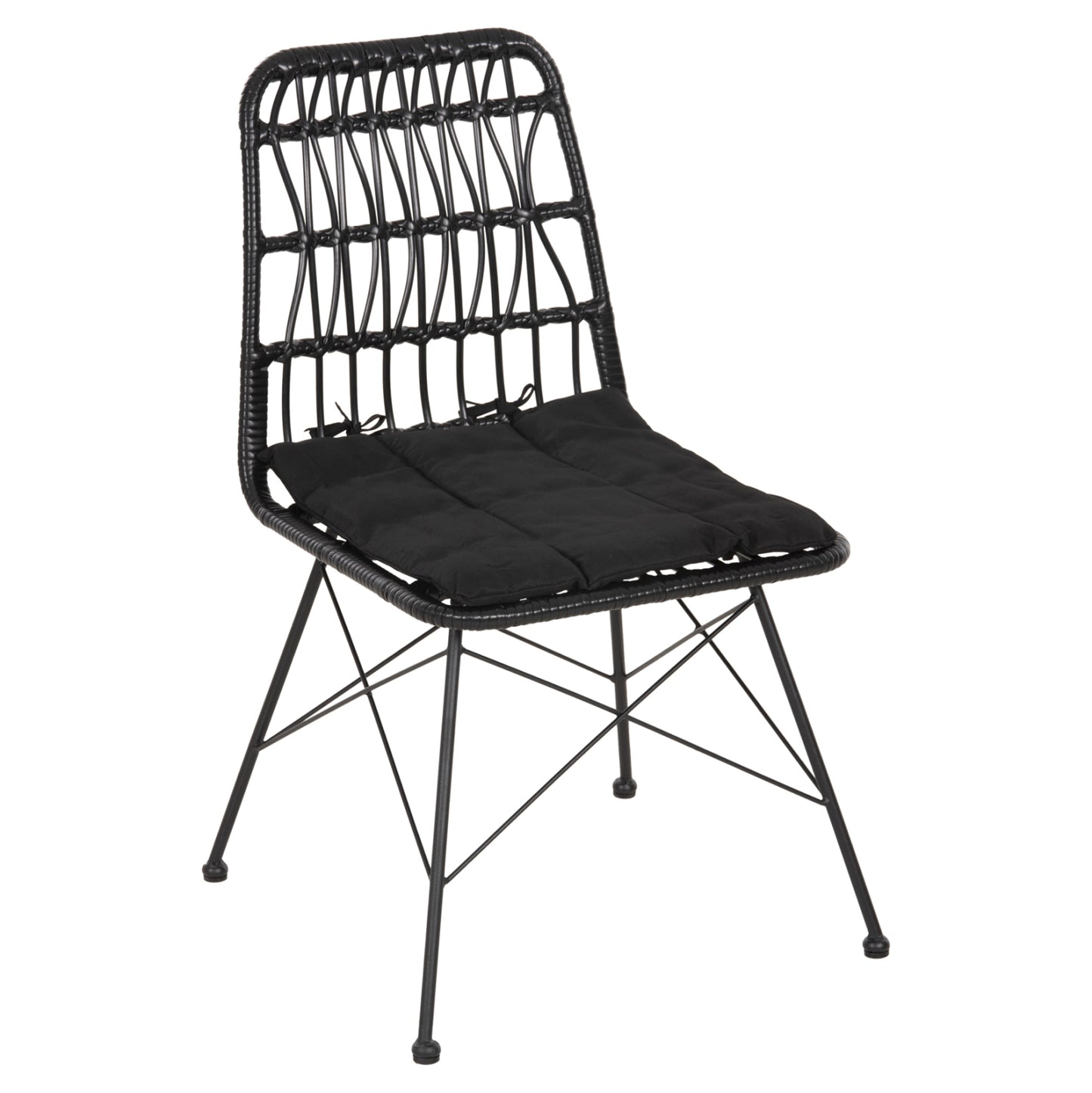 Chair Outdoor Allegra Hm5453.12 Metal-cushion-wicker In Black 52x52x83.5hcm.