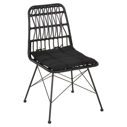 Chair Outdoor Allegra Hm5453.12 Metal-cushion-wicker In Black 52x52x83.5hcm.