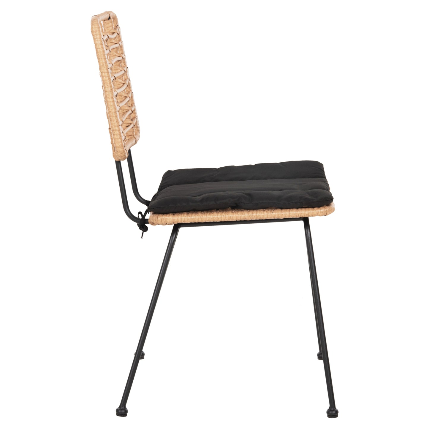 Outdoor Chair Allegra Hm5454.11 Metal&cushion In Black-wicker In Beige 50,5x49,5x88hcm.