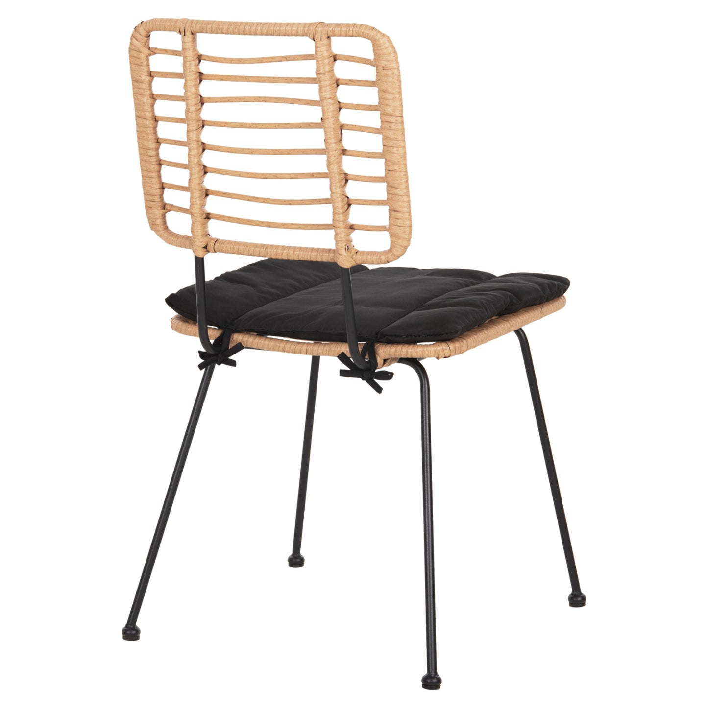 Outdoor Chair Allegra Hm5454.11 Metal&cushion In Black-wicker In Beige 50,5x49,5x88hcm.