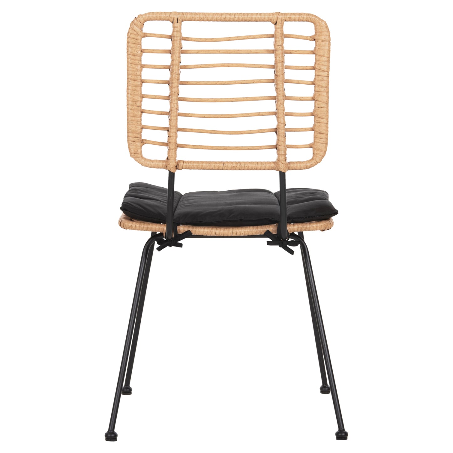 Outdoor Chair Allegra Hm5454.11 Metal&cushion In Black-wicker In Beige 50,5x49,5x88hcm.