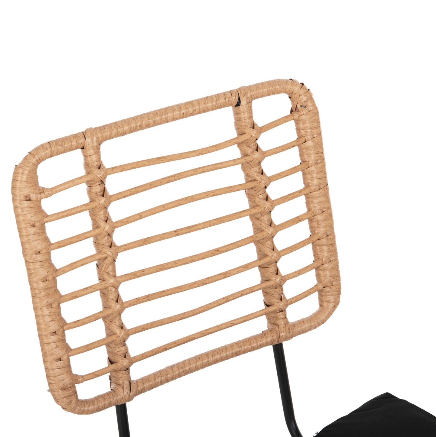 Outdoor Chair Allegra Hm5454.11 Metal&cushion In Black-wicker In Beige 50,5x49,5x88hcm.