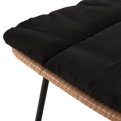 Outdoor Chair Allegra Hm5454.11 Metal&cushion In Black-wicker In Beige 50,5x49,5x88hcm.